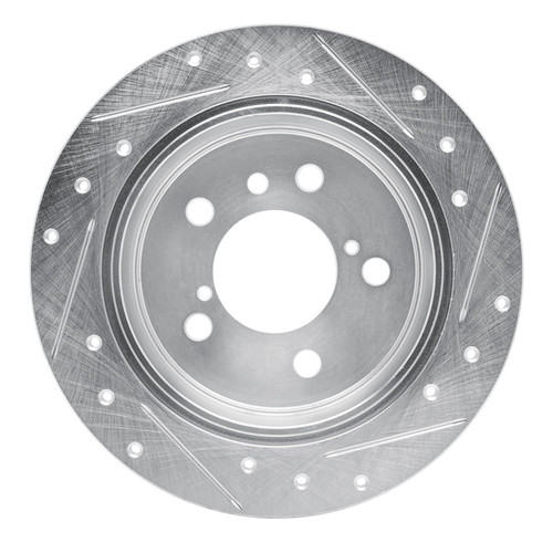 R1 92-03 Lexus ES300 Rear Left Drilled & Slotted Silver Brake Rotor