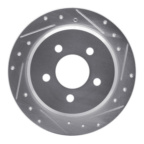 R1 93-98 Jeep Grand Wagoneer Rear Right Drilled & Slotted Silver Brake Rotor