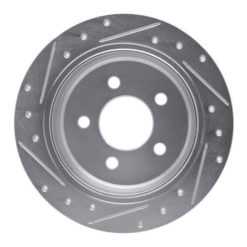 R1 93-98 Jeep Grand Wagoneer Rear Right Drilled & Slotted Silver Brake Rotor