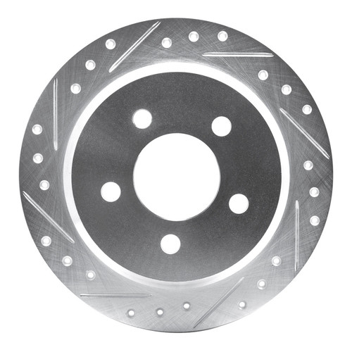 R1 93-98 Jeep Grand Wagoneer Rear Left Drilled & Slotted Silver Brake Rotor