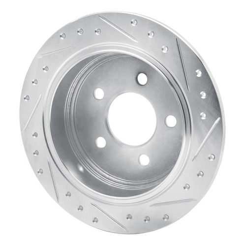 R1 93-98 Jeep Grand Wagoneer Rear Left Drilled & Slotted Silver Brake Rotor