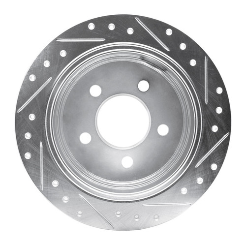R1 93-98 Jeep Grand Wagoneer Rear Left Drilled & Slotted Silver Brake Rotor