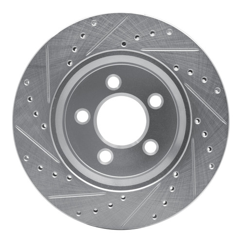 R1 07-12 Dodge Nitro Front Right Drilled & Slotted Silver Brake Rotor