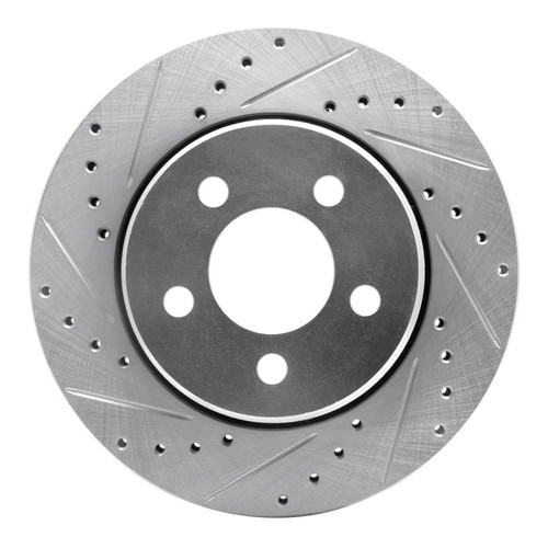 R1 07-12 Dodge Nitro Front Left Drilled & Slotted Silver Brake Rotor