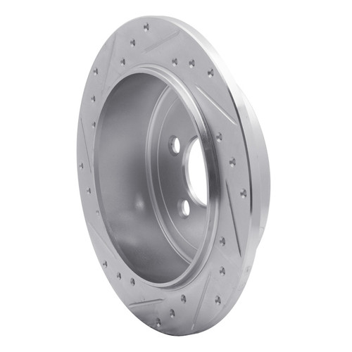 R1 07-12 Dodge Nitro Rear Right Drilled & Slotted Silver Brake Rotor