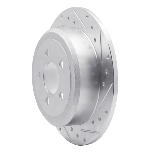 R1 07-12 Dodge Nitro Rear Left Drilled & Slotted Silver Brake Rotor