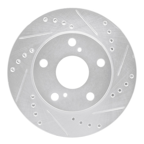 R1 92-01 Toyota Camry Front Right Drilled & Slotted Silver Brake Rotor