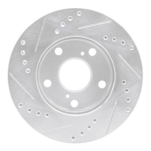 R1 92-01 Toyota Camry Front Right Drilled & Slotted Silver Brake Rotor