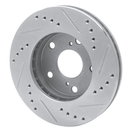 R1 92-01 Toyota Camry Front Left Drilled & Slotted Silver Brake Rotor