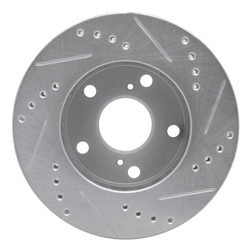 R1 92-01 Toyota Camry Front Left Drilled & Slotted Silver Brake Rotor