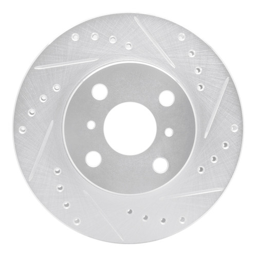 R1 92-95 Toyota Paseo Front Right Drilled & Slotted Silver Brake Rotor