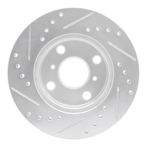 R1 91-99 Toyota Paseo Front Right Drilled & Slotted Silver Brake Rotor
