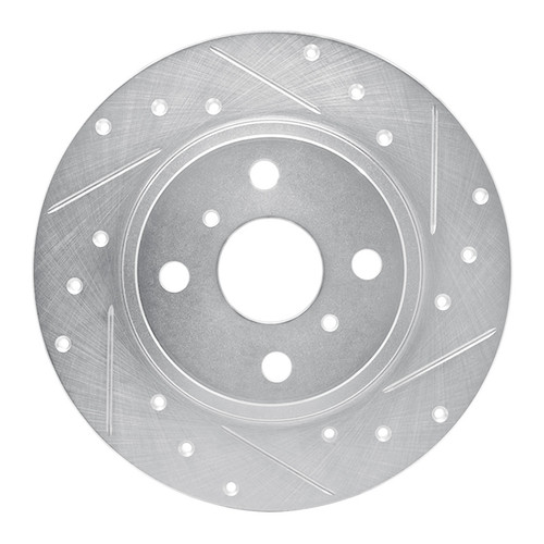 R1 87-89 Toyota MR2 Rear Right Drilled & Slotted Silver Brake Rotor