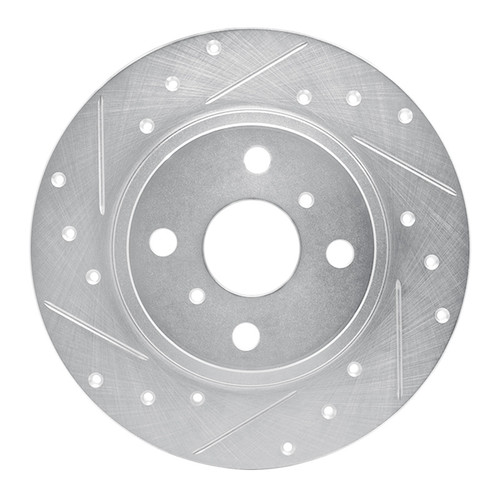 R1 87-89 Toyota MR2 Rear Left Drilled & Slotted Silver Brake Rotor
