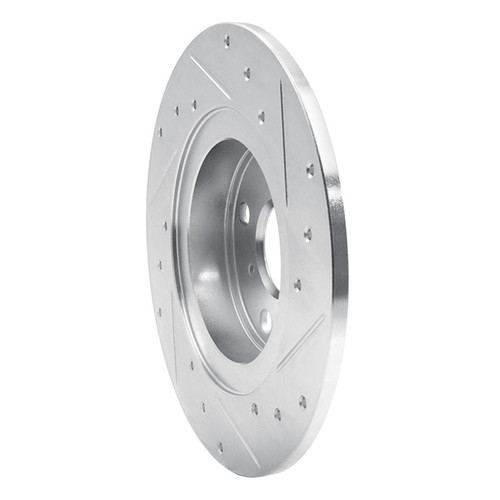 R1 87-89 Toyota MR2 Rear Left Drilled & Slotted Silver Brake Rotor