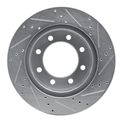 R1 03-08 Dodge Ram 2500 Front Left Drilled & Slotted Silver Brake Rotor