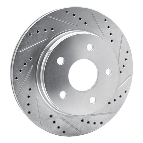 R1 02-24 Chrysler ASPEN Front Right Drilled & Slotted Silver Brake Rotor