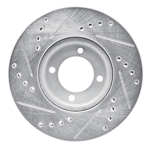 R1 84-87 Toyota Corolla (US/Canada) Front Right Drilled & Slotted Silver Brake Rotor