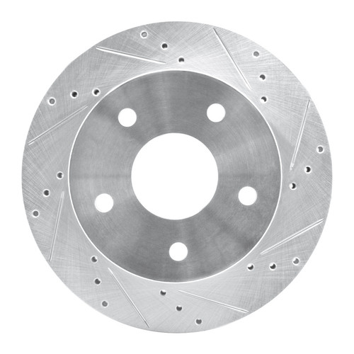 R1 00-01 Dodge Ram 1500 Pickup Front Right Drilled & Slotted Silver Brake Rotor