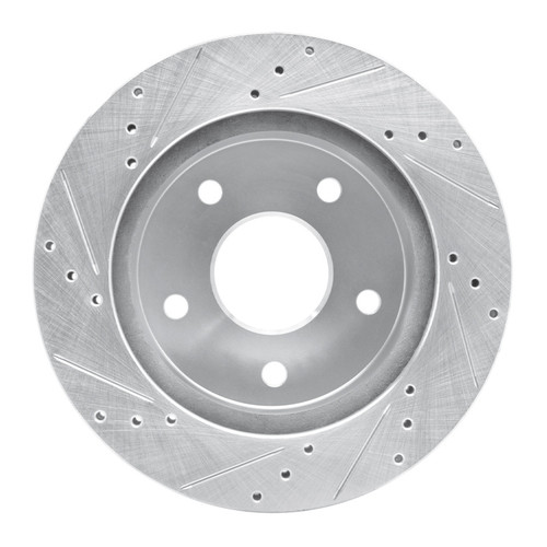 R1 00-01 Dodge Ram 1500 Pickup Front Right Drilled & Slotted Silver Brake Rotor