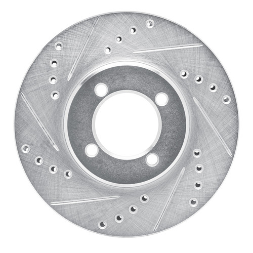 R1 84-87 Toyota Corolla (US/Canada) Front Left Drilled & Slotted Silver Brake Rotor