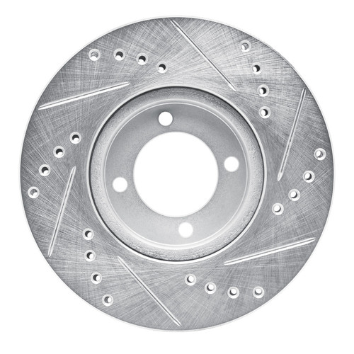 R1 84-87 Toyota Corolla (US/Canada) Front Left Drilled & Slotted Silver Brake Rotor