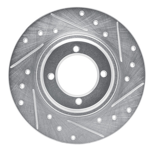 R1 81-84 Toyota Starlet Front Right Drilled & Slotted Silver Brake Rotor