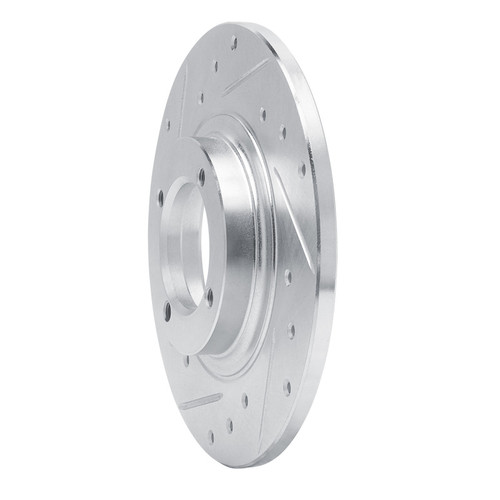 R1 81-84 Toyota Starlet Front Left Drilled & Slotted Silver Brake Rotor