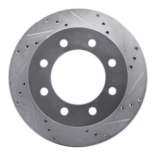 R1 00-02 Dodge Ram 3500 Front Right Drilled & Slotted Silver Brake Rotor
