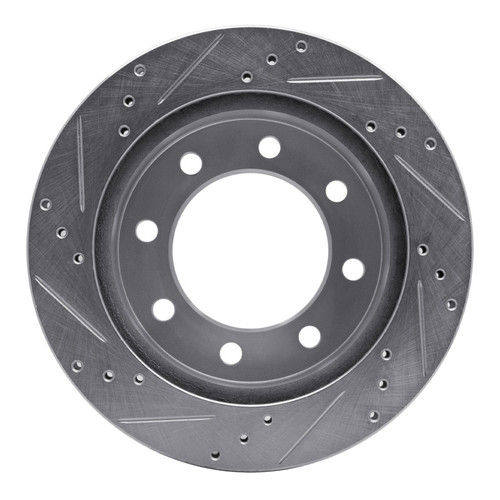 R1 00-02 Dodge Ram 3500 Front Right Drilled & Slotted Silver Brake Rotor