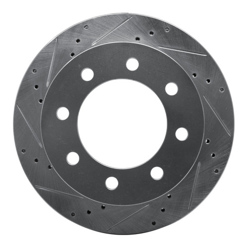 R1 00-02 Dodge Ram 3500 Front Left Drilled & Slotted Silver Brake Rotor