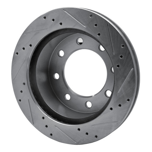R1 00-02 Dodge Ram 3500 Front Left Drilled & Slotted Silver Brake Rotor