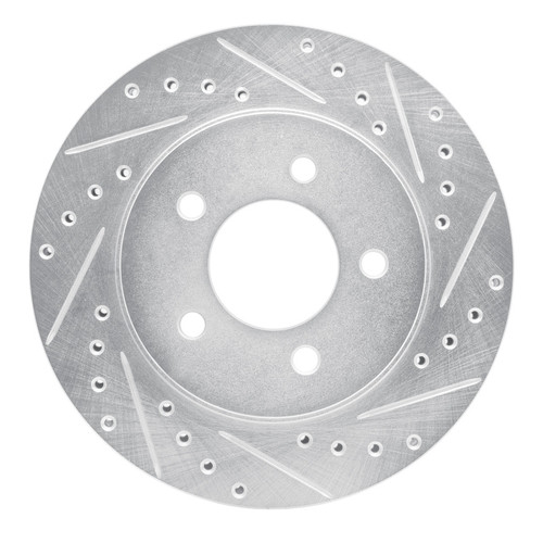 R1 91-02 Chrysler Voyager Front Right Drilled & Slotted Silver Brake Rotor