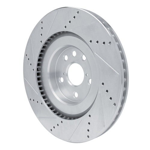 R1 13-25 Lexus IS500 Right Front Drilled & Slotted Silver Brake Rotor