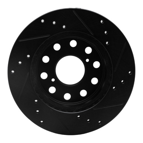 R1 91-95 Toyota MR2 Rear Left Drilled & Slotted Black Brake Rotor