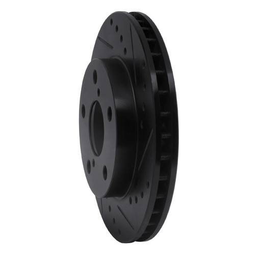 R1 91-95 Toyota MR2 Front Right Drilled & Slotted Black Brake Rotor