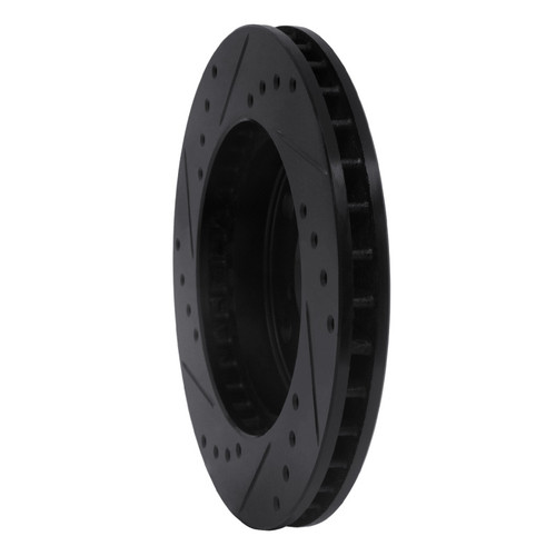 R1 91-95 Toyota MR2 Front Right Drilled & Slotted Black Brake Rotor