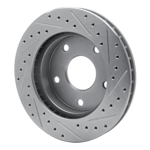 R1 94-99 Dodge Ram 1500 Pickup Front Left Drilled & Slotted Silver Brake Rotor