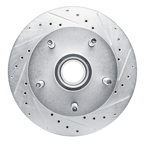 R1 94-99 Dodge Ram 1500 Pickup Front Right Drilled & Slotted Silver Brake Rotor