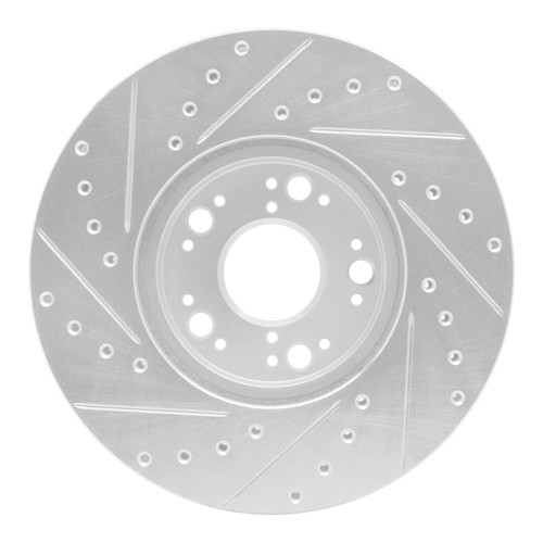 R1 92-10 Lexus IS300 Front Right Drilled & Slotted Silver Brake Rotor