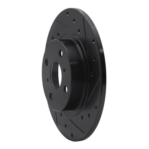 R1 87-89 Toyota MR2 Rear Right Drilled & Slotted Black Brake Rotor