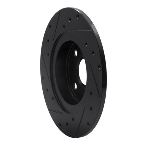 R1 87-89 Toyota MR2 Rear Right Drilled & Slotted Black Brake Rotor