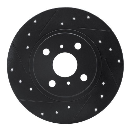 R1 87-89 Toyota MR2 Rear Left Drilled & Slotted Black Brake Rotor