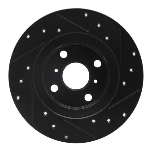 R1 87-89 Toyota MR2 Rear Left Drilled & Slotted Black Brake Rotor