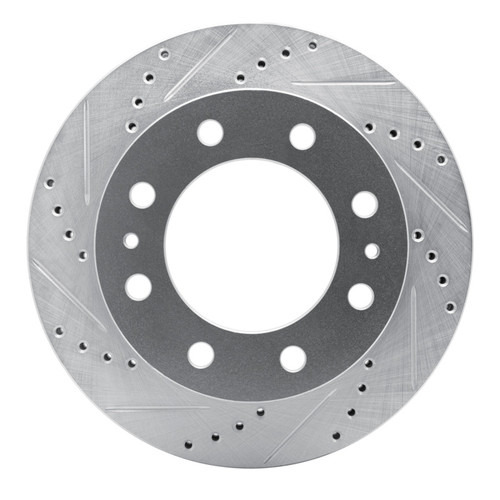 R1 92-00 Chevrolet K3500 Front Left Drilled & Slotted Silver Brake Rotor