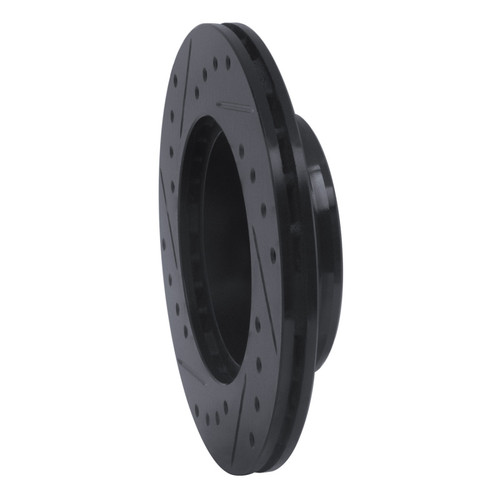 R1 88-92 Geo Prizm Front Right Drilled & Slotted Black Brake Rotor