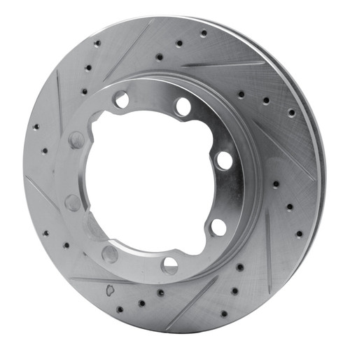 R1 88-00 Chevrolet Suburban 1500 Front Left Drilled & Slotted Silver Brake Rotor