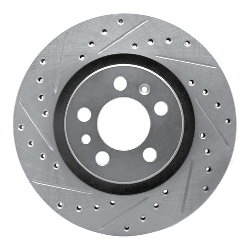 R1 98-15 Volkswagen Golf Front Left Drilled & Slotted Silver Brake Rotor