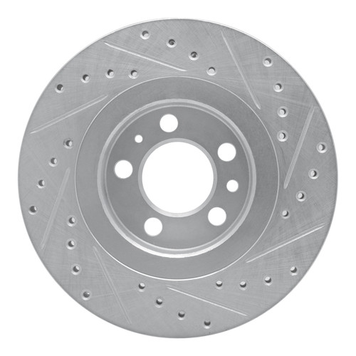 R1 98-15 Volkswagen Golf Front Left Drilled & Slotted Silver Brake Rotor