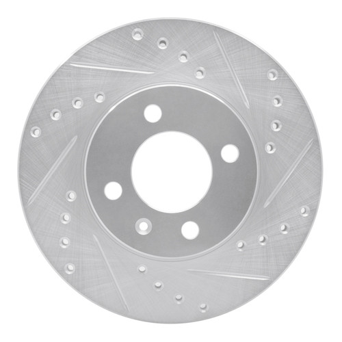 R1 86-08 Volkswagen Jetta Sedan Front Right Drilled & Slotted Silver Brake Rotor